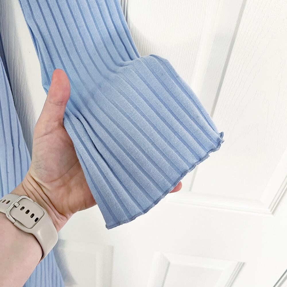 Lisa Says Gah Roya Blue Ribbed Midi Square Neck Romatic Fairycore Whimsical - Picture 9 of 12